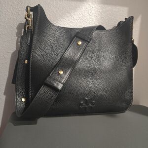 Tory Burch Black Crossbody Bag with Gold Accents